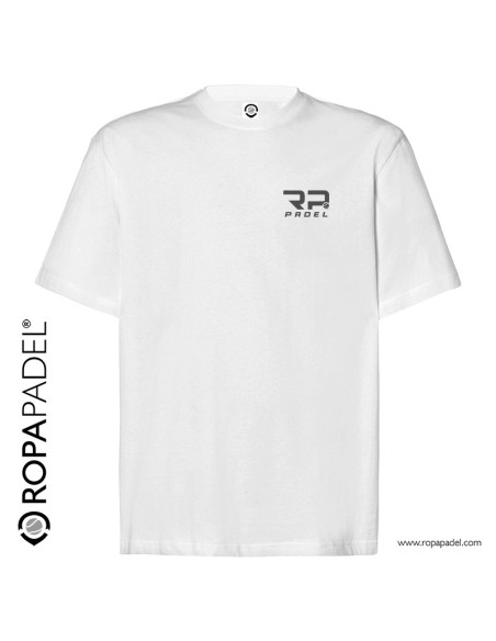 Camiseta de pádel blanca hombre logo RP Padel frontal - Ropapadel