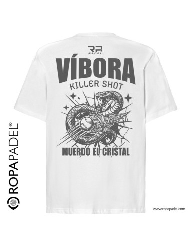 Camiseta de pádel original hombre Víbora Killer Shot diseño espalda - Ropapadel