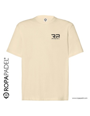 Camiseta de pádel color crema hombre logo RP Padel frontal - Ropapadel
