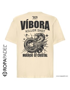 Camiseta de pádel color crema hombre logo RP Padel frontal - Ropapadel 2