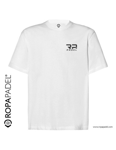 Camiseta de pádel blanca niño logo RP Padel frontal - Ropapadel