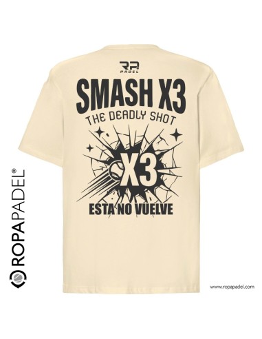 Camiseta de algodón pádel hombre Smash X3 remate por tres - Ropapadel